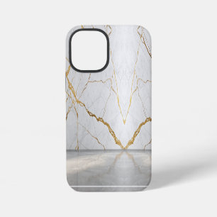 Modern Cracked Gold White marble Stylist  iPhone 12 Mini Case