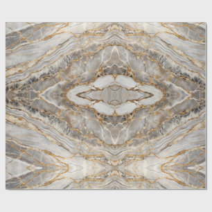 Modern Cracked Gold White marble Wrapping Paper