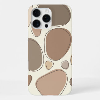 Modern Cream and Brown Abstract Stones iPhone 16 Pro Max Case