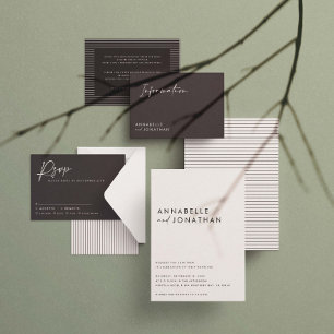 Modern cream black script minimal contemporary sa save the date