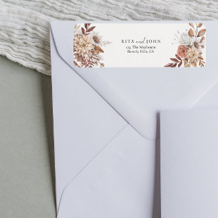 Modern Cream Boho Colourful Return Address Label