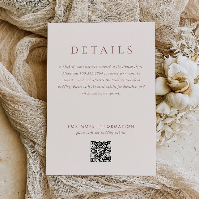 Modern Cream Brown Monogram Earth Tone Wedding Enclosure Card (Creator Uploaded)