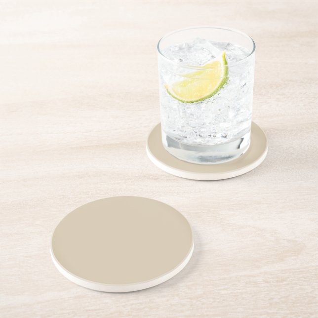 Modern Cream Ivory Customisable Coaster (Side)