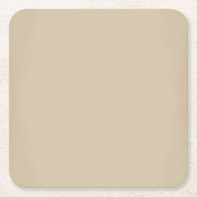 Modern Cream Ivory Customisable Square Paper Coaster (Front)