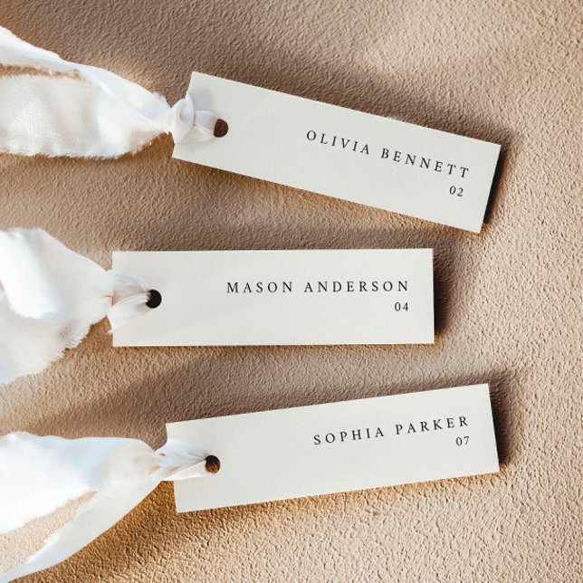 Modern Cream Simple Wedding Name Place Cards (Delivered untrimmed)