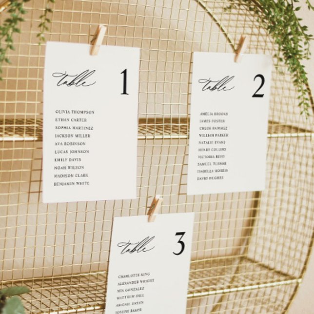 Modern Cream Wedding Seating Chart Cards (Creator Uploaded)