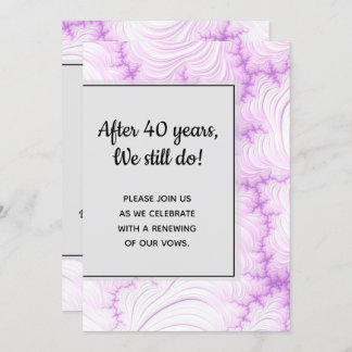 Modern Creamy White and Violet Fractal Vow Renewal Invitation