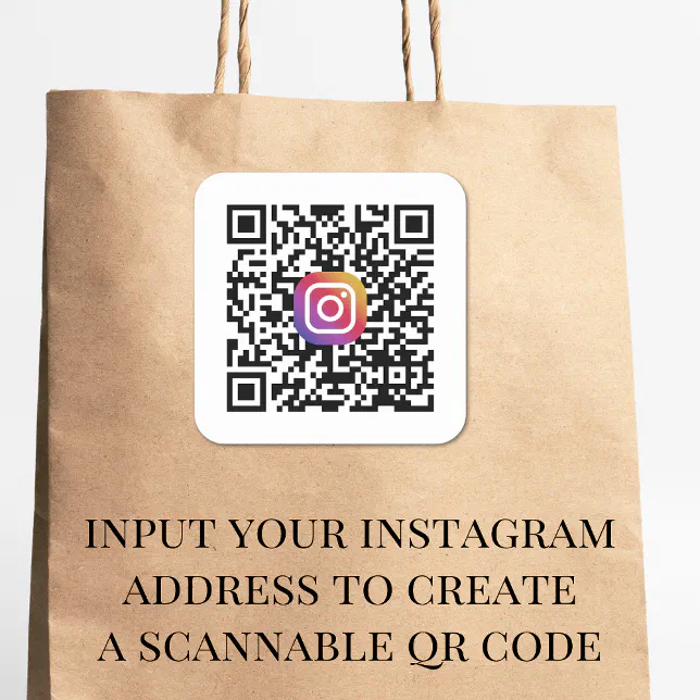 Qr Code Square Sticker Designs Modern Create Your Instagram QR Code Square Sticker | Zazzle