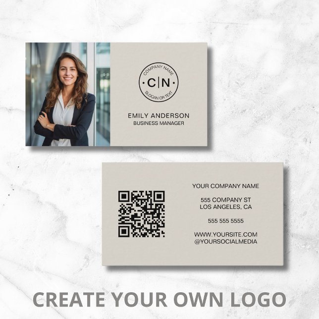 Modern Create Your Logo QR Business Card (Modern Create Your Logo QR Business Card)