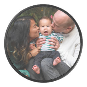 Modern Create Your Own Family Photo Hockey Puck