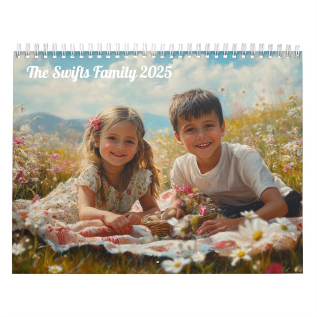 Modern Create Your Own Family Pictures 2025 Simple Calendar (Cover)