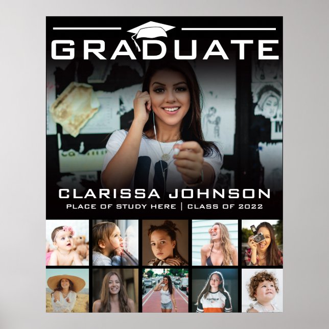 Modern Create Your Own Graduation Photo Collage  Poster (Front)