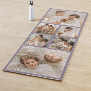 Modern Create Your Own Photo Collage Purple Yoga Mat