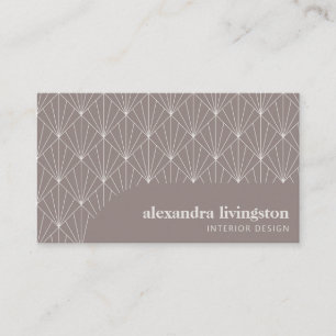 Modern Creative Art Deco Taupe Brown Professional Business Card