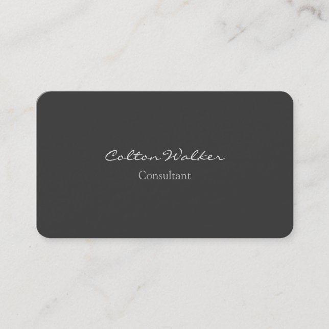 Modern Creative Artistic Grey Plain Unique Business Card (Front)