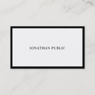 Modern Creative Black And White Professional Plain Business Card