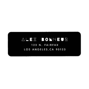 Modern Creative Black & White Return Address Label