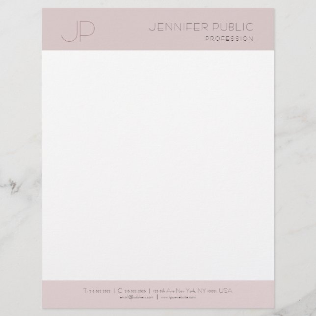 Modern Creative Colour Harmony Monogram Plain Elit Custom Letterhead (Front)