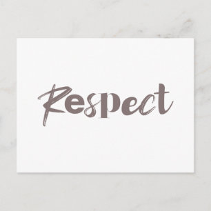 Modern, creative, cool, trendy design of Respect Postcard