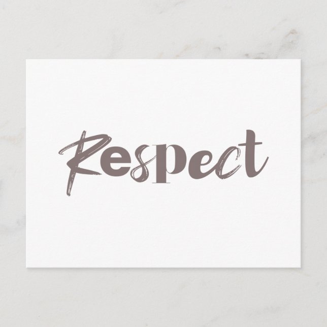 Modern, creative, cool, trendy design of Respect Postcard (Front)