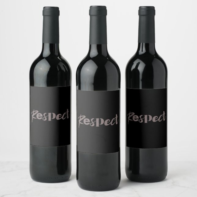 Modern, creative, cool, trendy design of Respect Wine Label (Bottles)