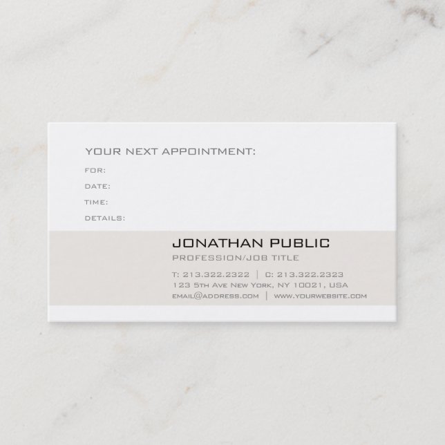Modern Creative Design Appointment Reminder Card (Front)