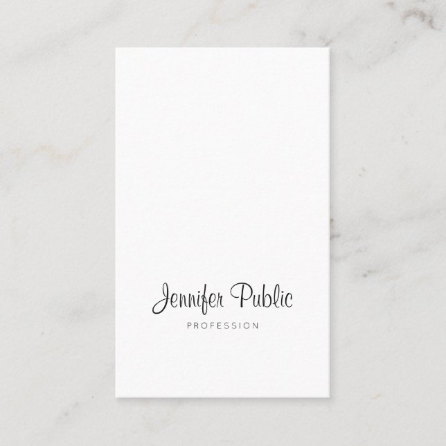 Modern Creative Handwritten Text Simple Design Business Card (Front)