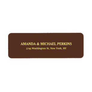 Modern Creative Minimalist Plain Brown Return Address Label