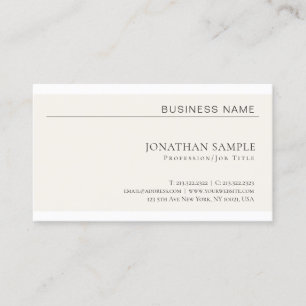 Modern Creative Minimalist Professional Plain Business Card