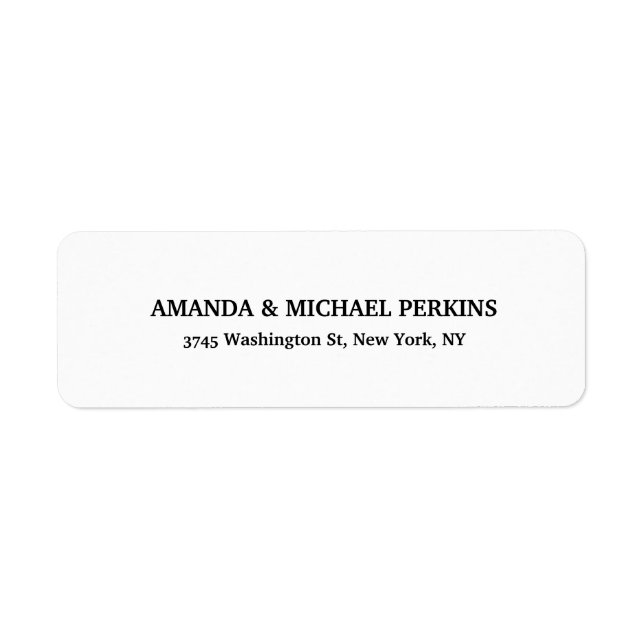 Modern Creative Plain White Stylish Family Return Address Label (Front)