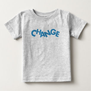 Modern, creative, playful graphic design of Change Baby T-Shirt