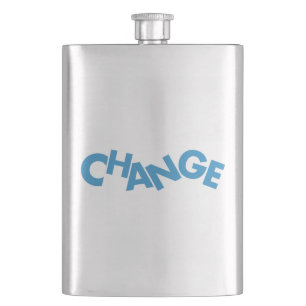 Modern, creative, playful graphic design of Change Hip Flask