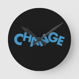 Modern, creative, playful graphic design of Change Round Clock