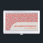 Modern Creative Scandinavian Red Floral Custom Business Card Holder<br><div class="desc">Modern Creative Scandinavian Red Floral Professional Custom Business Card Case</div>