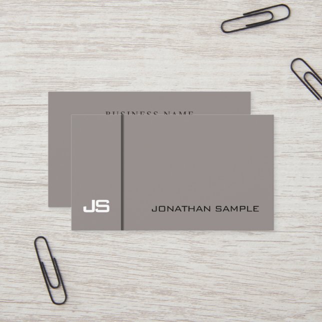 Modern Creative Simple Design Trendy Brown Business Card (Front/Back In Situ)