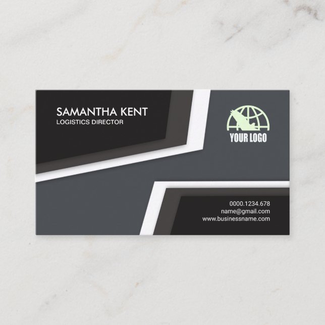 Modern Creative Topographic Logistic Contours Business Card (Front)