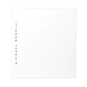 Modern Creative Trendy White Add Name Notepad