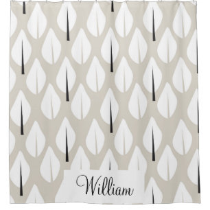 Modern Crisp Mid Century Organic Pattern Shower Curtain