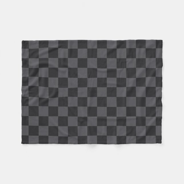 Modern Croatian Black Grey Chequered Pattern Fleece Blanket (Front (Horizontal))