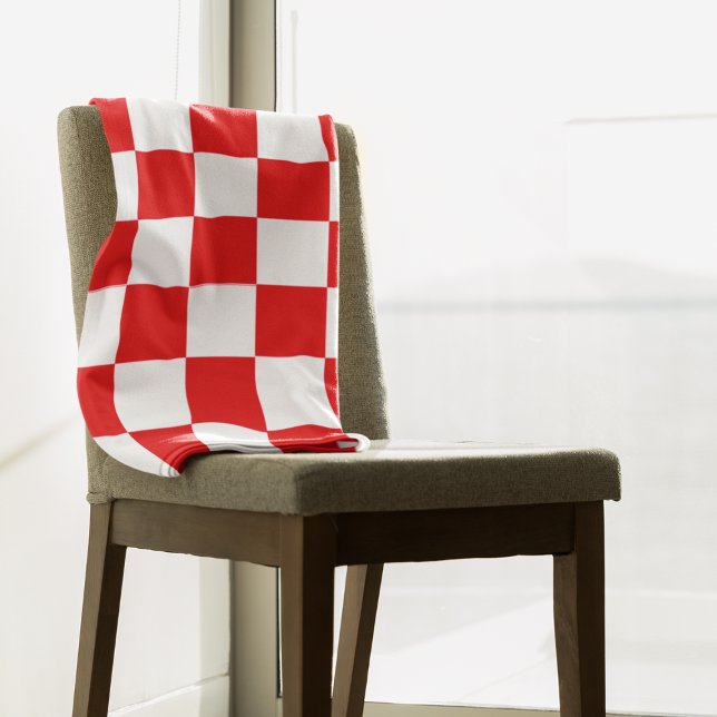 Modern Croatian Red Chequered Pattern Fleece Blank (Creator Uploaded)