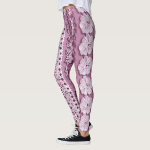 Modern Crochet Embroidery Pattern Leggings