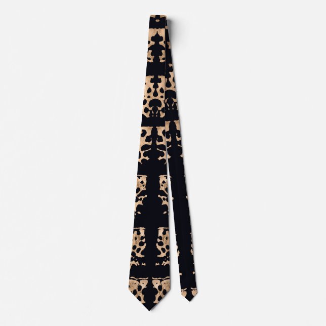 Modern crocodile pattern in rose gold and black tie (Front)