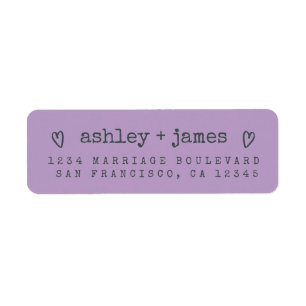 Modern Crocus Purple Wedding Return Address Label