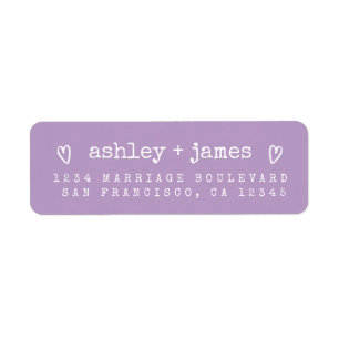 Modern Crocus Purple Wedding Return Address Label