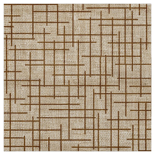 Modern Crosshatch burlap texture pattern Fabric (Swatch)