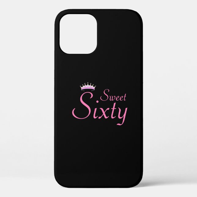 Modern Crown Sweet Sixty on Black Case-Mate iPhone Case (Back)