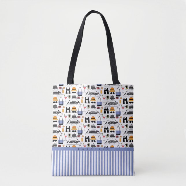 Modern Cruise Ship Travel Pattern Tote Bag (Front)