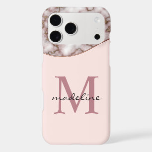 Modern Crusted Rose Gold Monogram