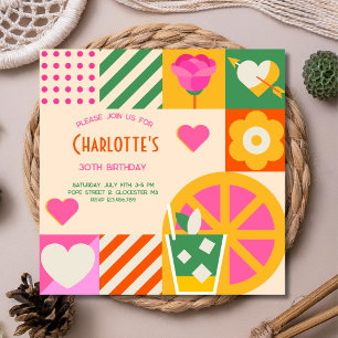 Modern Cubic adult Birthday Invitation