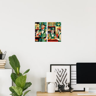 Modern Cubist Irish Pub Poster